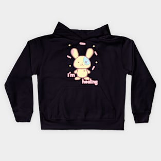 "I'm healing" cute plush bunny Kids Hoodie